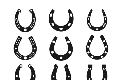 Horseshoe vector icons, lucky symbols set