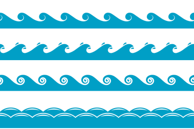 Water waves vector symbols set