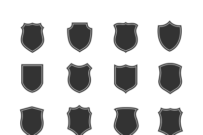 Shield vector silhouettes for labels and emblems&2C; security badges