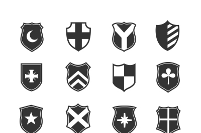 Protection shield vector icons