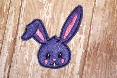 Easter Bunny Face ITH Feltie | Applique Embroidery