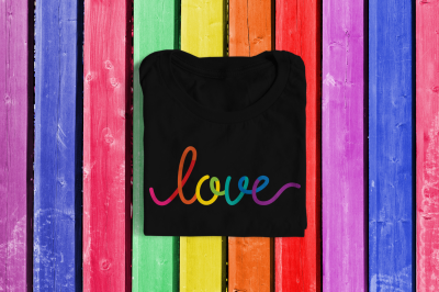 LGBT Rainbow Love | SVG | PNG | DXF