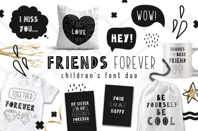 Friends Forever - Childrens font duo