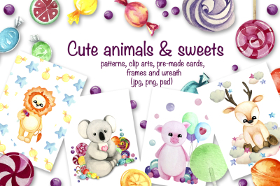 Cute animals & sweets