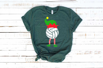 Elf Volleyball Christmas SVG santa hat tackle merry christmas 1036s