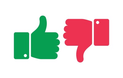 Like unlike buttons. Thumbs up and down isolated icons. Yes and no fin