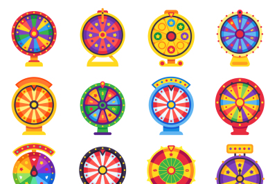 Fortune wheel. Betting wheels, lucky spin bankrupt or winner and bet r