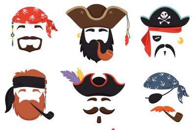 Carnival pirate mask. Funny sea pirates hats, journey bandana with dre