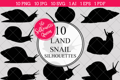 Land Snail SIlhouette Vector