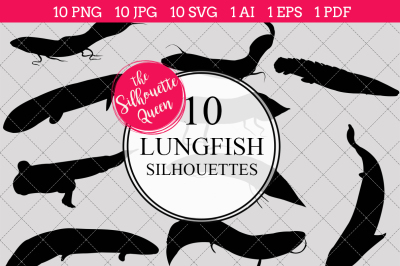 Lungfish Silhouette Vector