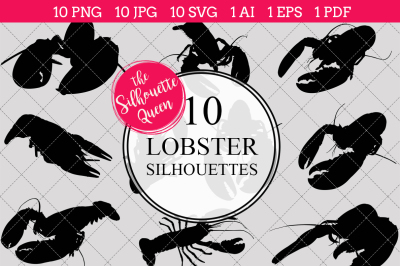  Lobster Silhouette Vector