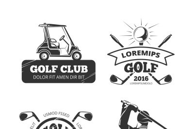 Retro vector golf labels, emblems, badges and logos