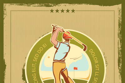 Vintage golf tournament vector poster