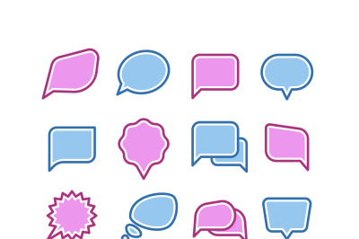 Speech bubbles, conversation, chat text dialogue icons vector set