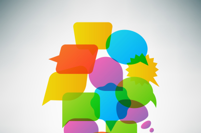 Talk speech bubble vector concept, infographic template