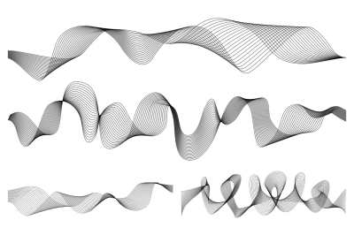 Abstract music sound waves pulse vector set