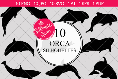  Orca Silhouettes Vector