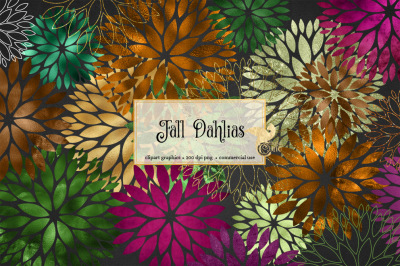 Fall Dahlias Clipart