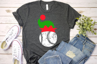 Baseball Christmas Hat svg Elf sweater 1046s