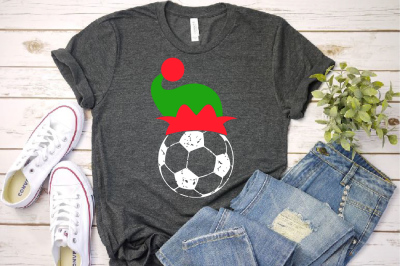 Soccer Christmas Hat svg Elf sweater Santa 1050S