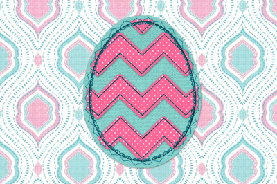 Chevron Easter Egg Heart Lace Edge | Raggy Applique Embroidery