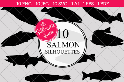 Salmon  Silhouette Vectors