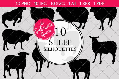 Sheep  Silhouette Vectors