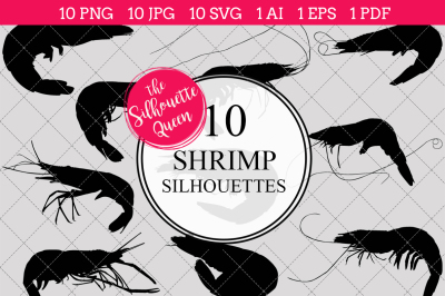 Shrimp  Silhouette Vectors