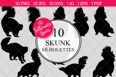 Skunk  Silhouette Vectors