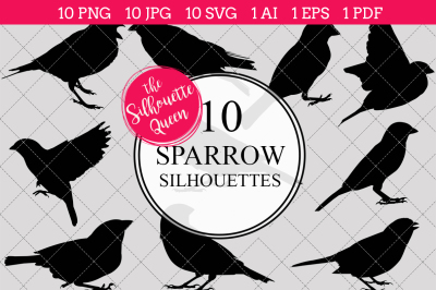 Sparrow  Silhouette Vectors