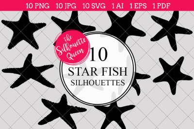 Star Fish  Silhouette Vector