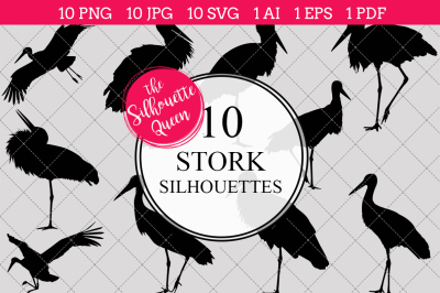 Stork  Silhouette Vector