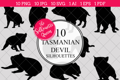 Tasmanian Devil  Silhouette Vector