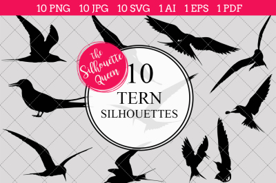 Tern  Silhouette Vector