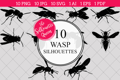 Wasp  Silhouette Vector