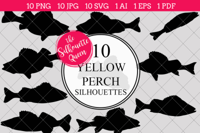 Yellow Perch  Silhouette Vector