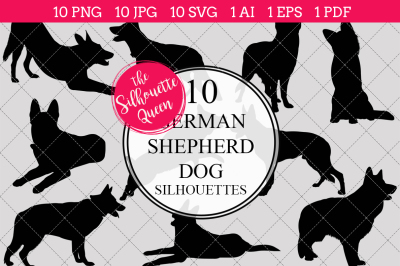 German Shepherd Dog  Silhouette Vector