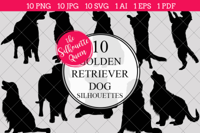 Golden Retriever Dog  Silhouette Vector