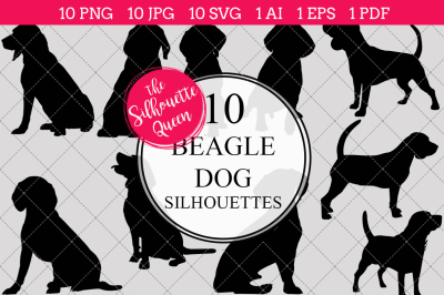 Beagle Dog Silhouette Vector