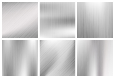 Silver, steel, titanium, aluminium metal vector brushed textures