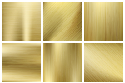 Gold texture vector set, shiny golden yellow plates