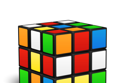 Rubik cube logic game vector illustration