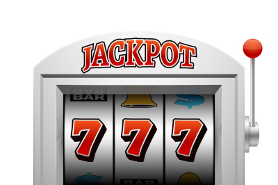 Casino slot gambling machine vector lucky and win concept