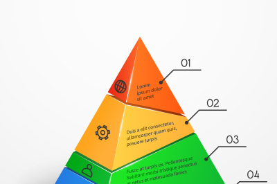 Layers hierarchy pyramid chart vector presentation infographic templat