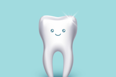 Vector dental medical poster with 3d human tooth. Health concept