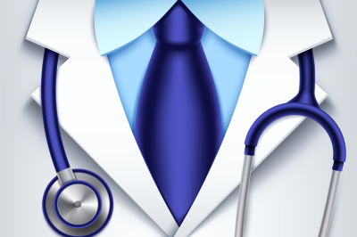 Doctor stethoscope vector background medical diagnostics concept