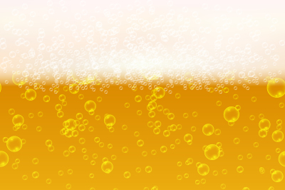 Close up light beer with foam and bubbles vector seamless background