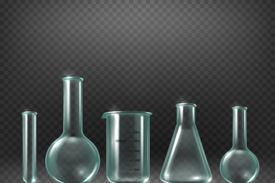 Chemical realistic test tubes vector set