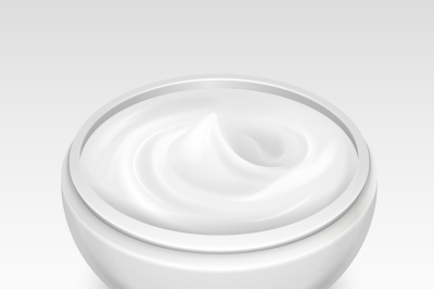 Bowl with white cream vector illustration