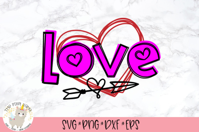 Love Heart Arrow Valentine SVG Cut File